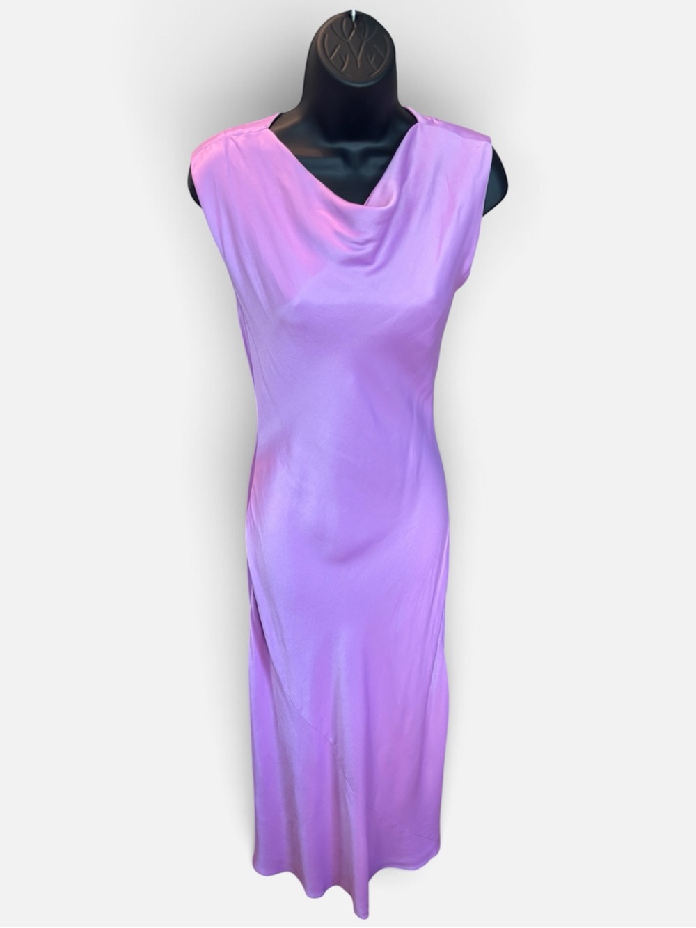 MANGO NWT Noelis Lilac Satin Maxi Dress Size XXS